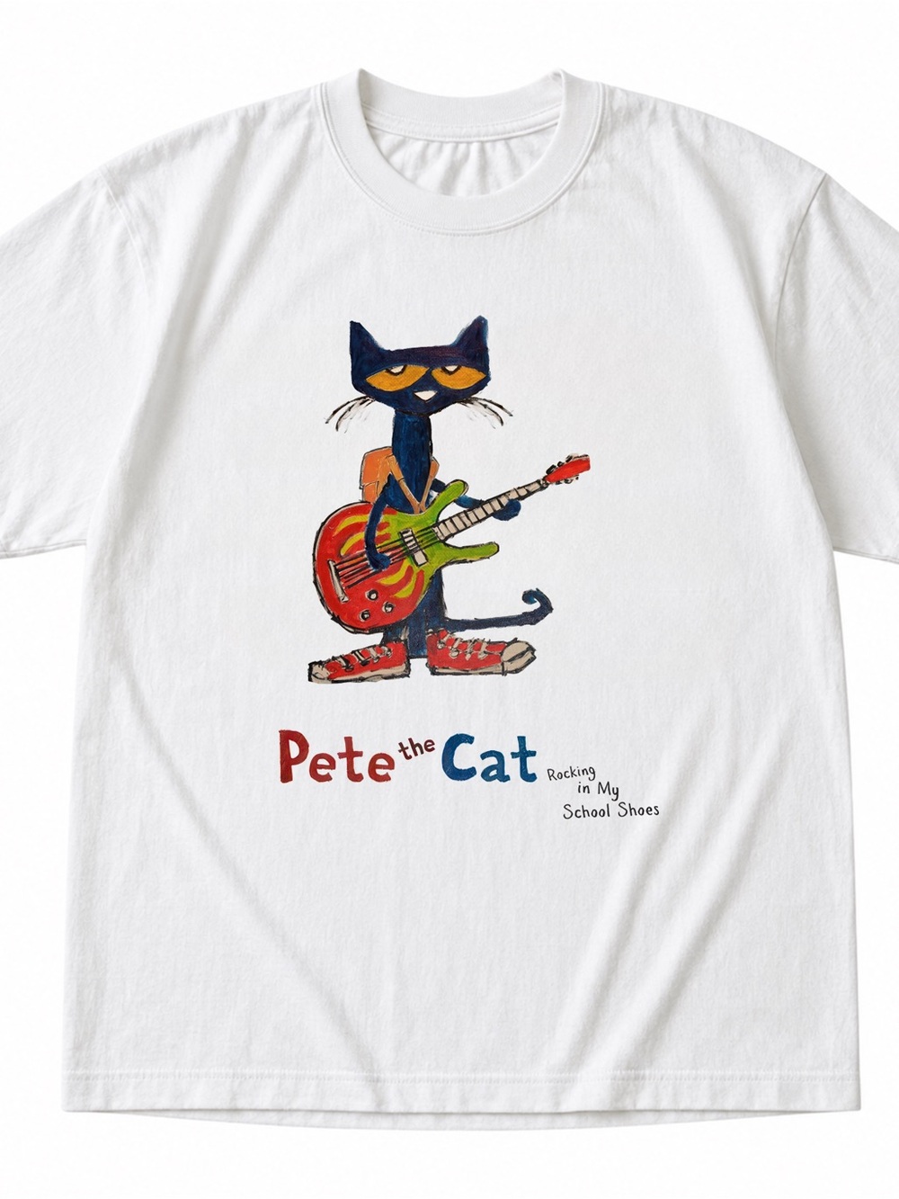 Cute Pete The Cat Graphic Gildan T-Shirt Music Theme Tee